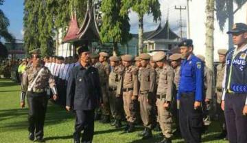 Bupati Pasaman Yusuf Lubis Pimpin Apel Gelar Pasukan Operasi Ketupat 2018