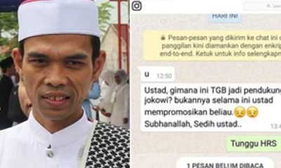 TGB Dukung Jokowi 2 Periode, Ustadz Abdul Somad: Tunggu Habib Rizieq