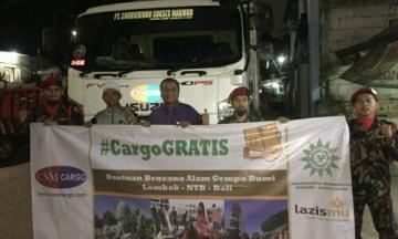 Malam Takbir, MDMC-LAZISMU dan CSM Cargo Lepas 13 Ton Bantuan ke Lombok