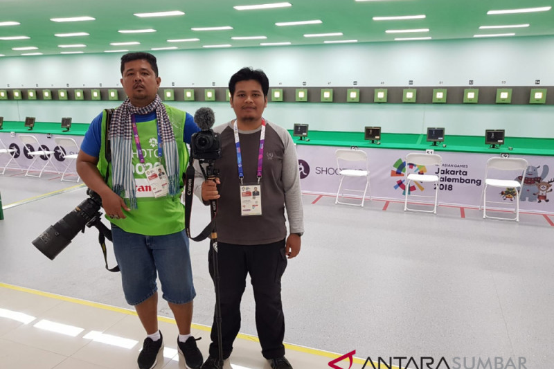 Dua pewarta Antara Sumbar berkesempatan meliput Asian Games di Palembang