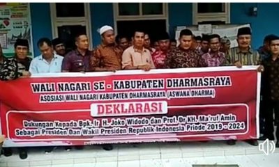 Walinagari se-Kabupaten Dharmasraya Deklarasikan Dukung Jokowi
