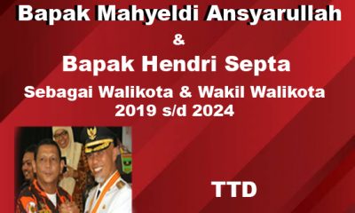 MPC Pemuda Pancasila Kota Padang Ucapkan Selamat Atas Pelantikan Walikota Padang dan Wakil Walikota 2019 s/d 2024