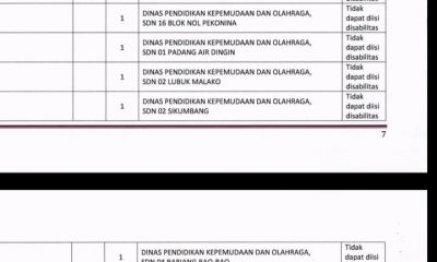 Ombudsman: Formasi Guru SD di Solok Selatan tidak Dapat Diisi Penyandang Disabilitas jadi Laporan Pertama CPNS 2019.