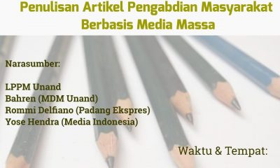MDM dan LPPM Unand Selenggarakan Pelatihan Penulisan Artikel Pengabdian Masyarakat Berbasis Media Massa