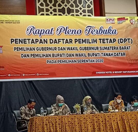 KPU Kabupaten Tanah Datar Gelar Pleno Daftar Pemilih Tetap ( DPT) – Beritasumbar.com