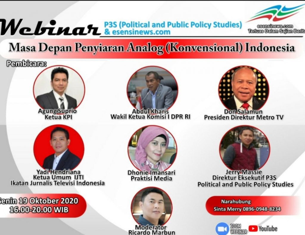 P3S Gelar Webinar Dengan Tema “Masa Depan Penyiaran Analog (Konvensional) di Indonesia” – Beritasumbar.com